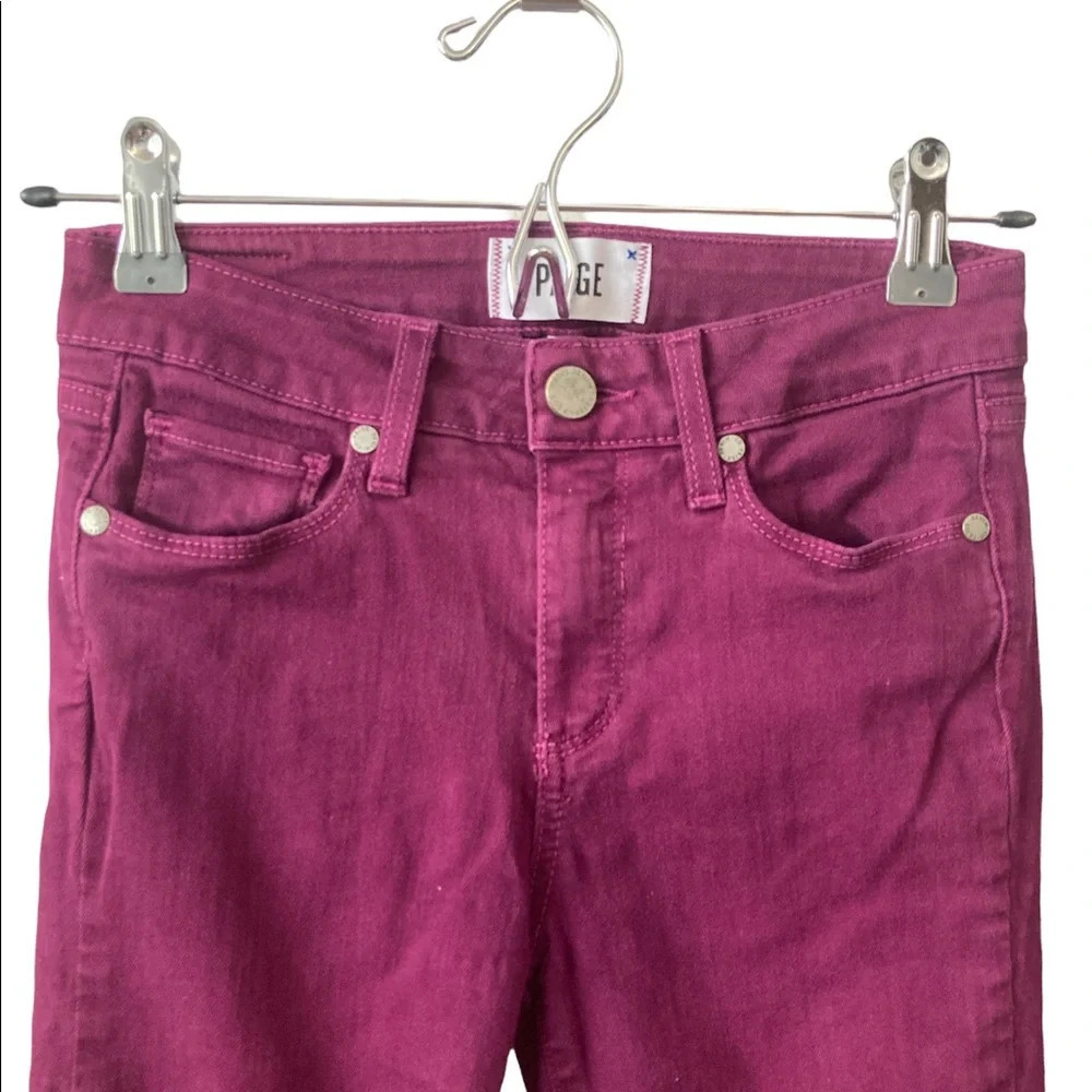 PAIGE Purple Skinny Jeans Size 2 - Picture 3 of 8
